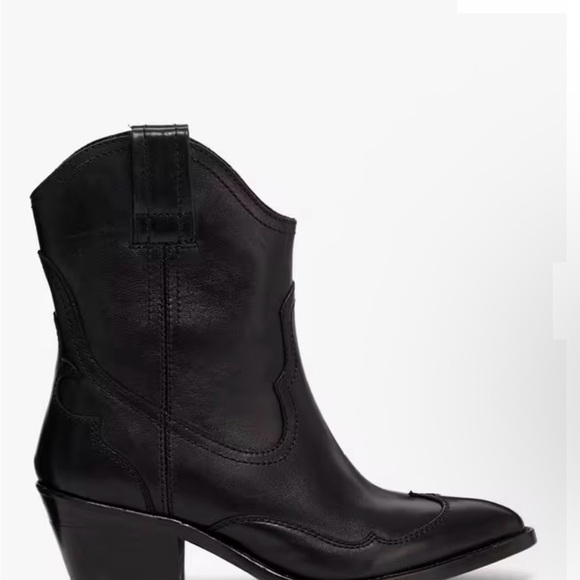 All saints Shira Western Leather Cowboy Boots - Picture 1 of 11